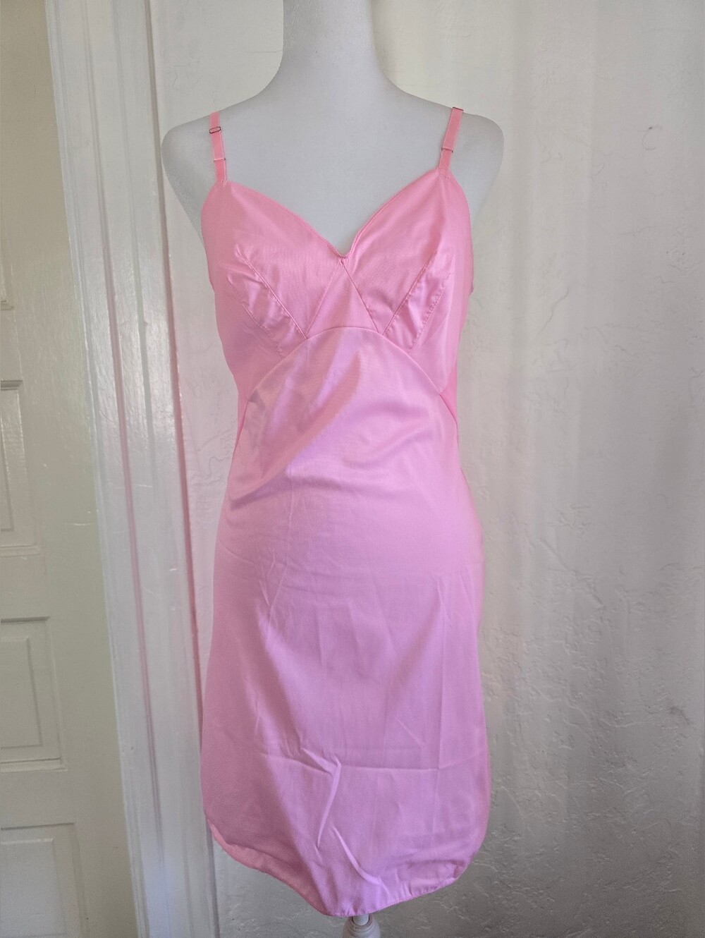 Vintage Van Raalte Pink Satin Slip Dress